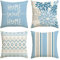 Artoid Mode Dalie Federe Confezione da 4, Quadrate per Cuscino, Divano, Sedia, Camera da Letto 45 x 45 cm Blu