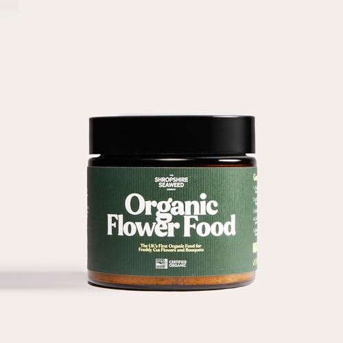 The Shropshire Seaweed Company Certified Organic Flower Food - Chemical-Free Plant Food for Bouquets & Cut Flowers, Extends Vase Life & Enhances Water Uptake, Indoor Plant Food 200g