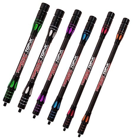 Lamehfyo 10 12 15 Bogen Stabilisator Stange Extender Stoßdämpfer Dämpfung Balance Bar Seitenstange Schalldämpfer für Compound Recurve Bogen (10, Grün)