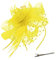 Fascinator Hut Damen Kopfschmuck Hochzeit Hüte Hat Clips Schleier Stirnband Tea Party Mesh Kopfbedeckung Frauen Pillbox Hut Haarschmuck für Cocktail Halloween Oktoberfest Gothic Gelb