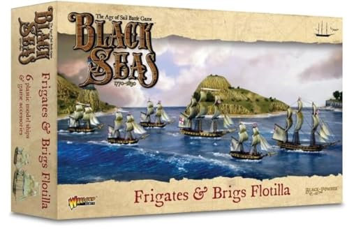 Warlord Games Frigates & Brigs Flottille – Miniaturen aus Kunststoff im Maßstab 1:700 für Schwarze Meere, sehr detaillierte Miniaturen aus der Zeitalter der Segelzeit für Tisch-Kriegsspiele.