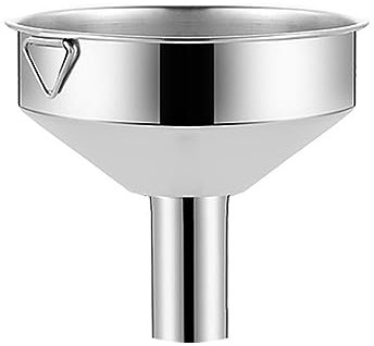 Stainless Steel Large Funnel Kitchen Funnel for Transfer Liquid, Powder, Cereal, Food Grade Metal Funnels (Color : Silver, Size : 29.6 * 18.5cm)