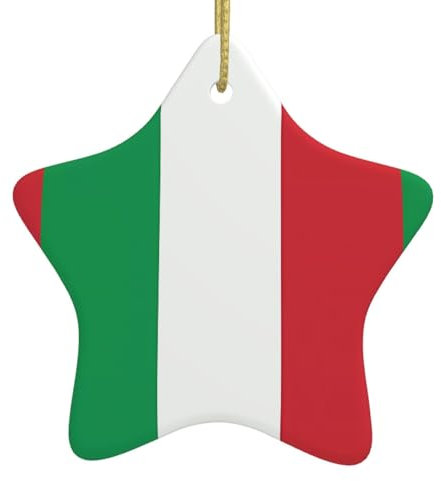 Weihnachtsschmuck Italien Flagge Gedruckt Keramik Hängende Ornament Mit Goldschnur Porzellan Weihnachtsbaum Ornament Dekorationen