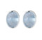 NicoWerk Damen Silber Ohrstecker Aquamarin aus 925 Sterling Silber mit Stein Meeresblau Glänzend Oval Schlicht Gewölbt Elegant Edel SOS534