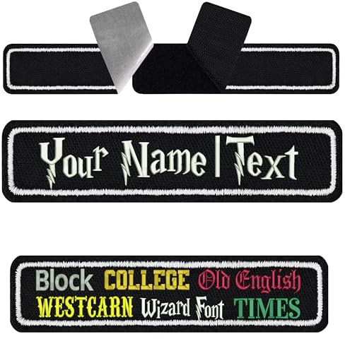 Patch Personalisiert mit Klettverschluss | Klettpatch personalisieren | Aufnäher mit Klett | Namensschilder für Kleidung | Klett Patch selbst gestalten | 100x25mm