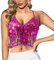 Ushiny Top à Paillettes et Glands Top de Danse Orientale Costumes de Carnaval Soutien-Gorge Top débardeur de fête Tenue de Rave pour Femmes et Filles（Rose）