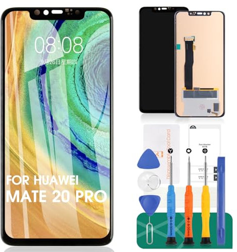 TFT Ersatz-LCD-Display für Huawei Mate 20 Pro, LYA-L09 LYA-L29, Touch-Kits ohne Rahmen (schwarz, nicht gebogener Bildschirm, kleinerer Displaybereich, kein Fingerabdruck)