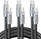 STATIK TsumoCharge USB-C Charger Cable, Heavy Duty 100W, Unbreakable Silicone, Fast Charging, Data Transfer, 6FT/2M Black 3-Pack