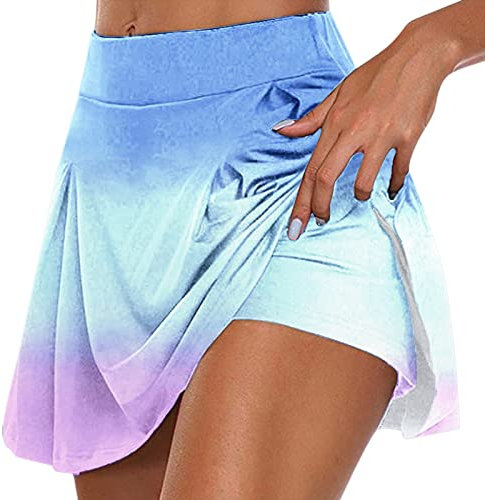 Promover yogahose Damen Rock Mit Hose Drunter Tennisrock Hoher Taille Skort Hosenrock Kurz 2 In1 Leggings Mit Rock Mit Integrierter Shorts Sportrock Golfrock Laufrock fahrradrock Damen gepolstert