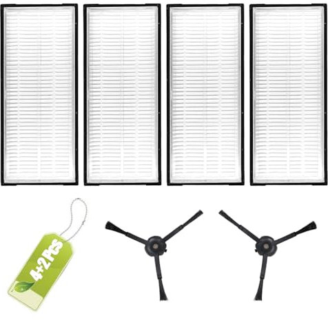 4 filtri Hepa compatibile con Roborock S8/S8+/S8 Pro Ultra/S7/S7 Maxv/S7 Maxv Ultra/S7 Max Ultra/S7 Pro Ultra Robot, 2 spazzole laterali di ricambio accessori compatibile con Roborock
