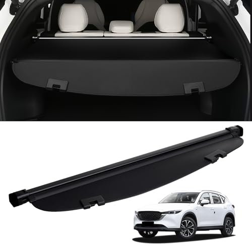 VEVOR Einziehbare Laderaumabdeckung für Mazda, verbesserte wasserdichte Kofferraumabdeckung, Sicherheitsschutz für Mazda CX-5 2017-2024, UV-beständige Kofferraumabdeckung