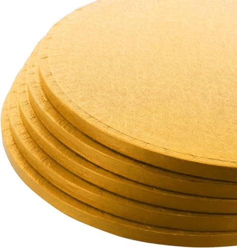 LARRYROO Runde Kuchenplatten, 13 mm dick, bunt, mit Folie überzogen (Gold, 40,6 cm), 5 Stück