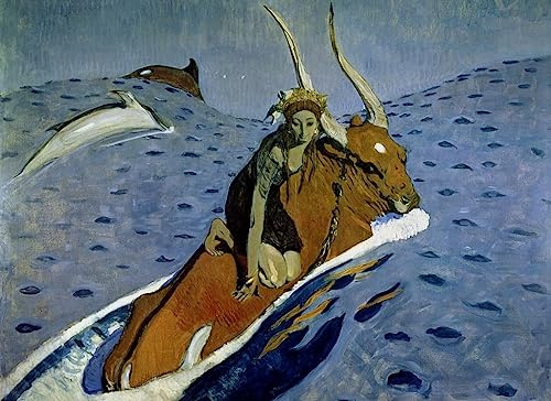 ZHAOSHAN Leinwandbilder, Poster, 58 x 90 cm, ohne Rahmen, die Vergewaltigung Europas von Valentin Aleksandrovich Serov