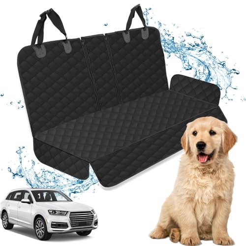 Protection Siège Voiture Chien, Housse de protection pour siège arrière de voiture, Couverture pour Chien siège arrière de voitures avec ceinture de sécurité pour toutes les Voitures, Monospaces, SUV