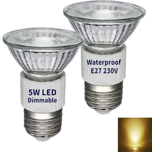 Lange PAR16 E27 LED Spot Strahler Dimmbar 3000K Warmweiß,Hohe Helligkeit JDR 5W(Ersetzt 50W-75W Halogenlampe),36° schmaler Abstrahlwinkel,Glasreflektor Spotlampe,Warmweiss LED E27 Energiesparlampe