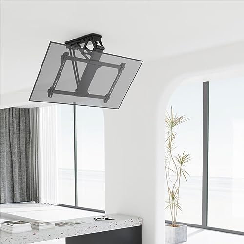 TV-Deckenhalterung – motorisierte TV-Deckenhalterung, TV-Wandhalterungen und Neigungshalterungen für 32-75-Zoll-Fernseher, ±90° links-/rechtsdrehbarer elektrischer TV-Lift, elektrische TV-Deckenhalte