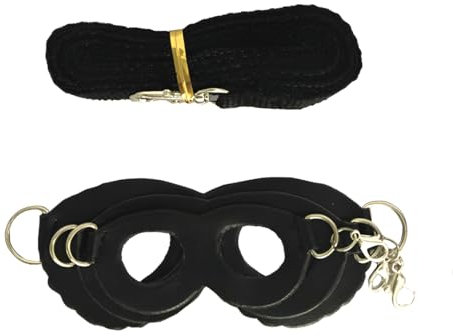 SGERUFZ 3 Pcs Geschirr und Leine Set für kleine Haustiere Training und Spaziergänge Weste für Eichhörnchen Hamster Ratten Schwarz