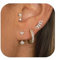 ALEXCRAFT Stapelbar Ohrringe Gold Set Damen, Vergoldet Ohrringe Silber 925 Creolen Kleine Ohrringe Ohrstecker mit Zirkonia Stein Stapelbar Wasserfest Ohrringe Gold Set für Mehrere Piercings Ohrlöcher