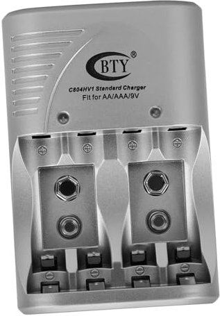 CAXUSD Battery Charger AA AAA 9V LED Indicator Rechargeable Sturdy Plastic Case for AA AAA 9V Batteries