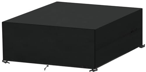 SanGlory Gartenmöbel Abdeckung Wasserdicht, Schwerlast Oxford Gewebe Gartentisch Abdeckhauben Hüllen, Winddicht, Anti-UV Sitzgruppe Schutzhülle für Loungemöbel, Rechteckig, 260x220x80cm