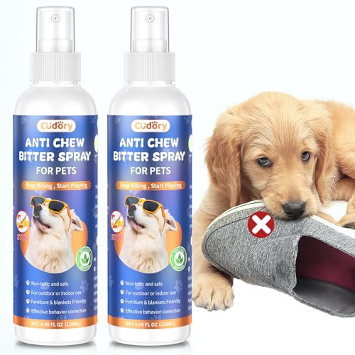 Cudory 2PCS Anti Chew Spray for Dogs, Bitter Apple Dog Spray, 240ml Natural Dog Repellent Spray to Stop Chewing, Cat Deterrent Spray Training Behavior Aids for Dogs
