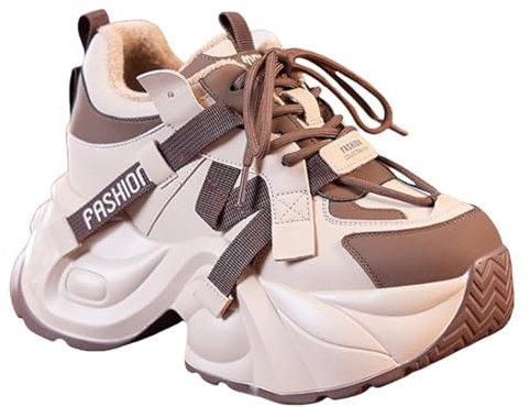 Laquieio Zapatillas Mujer Casual Baloncesto Casual Correr Deportivas con Suela Alta Cierre De Cordones Puntera y Talonera Reforzadas