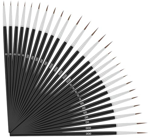 Tiny Detail Paint Brushes, 30PCS Miniature Fine Detail Paint Brushes for Miniature Model Crafts Watercolor