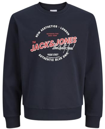 JACK & JONES Herren Sweatshirt JJELOGO Sweat Crew Neck 2 - Regular Fit