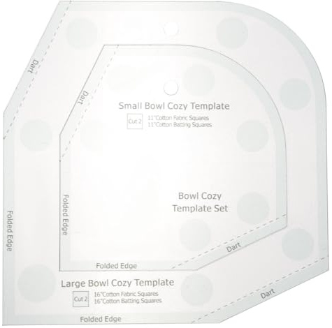 MUELODSIC Acrylic Sewing Template Ruler Bowl Cozy Pattern Template Lightweight Portable Bowl Wrap Sewing for DIY Quilting Fabric Projects