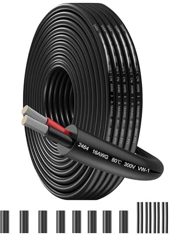 SCHDRA UL2464 16AWG 2x1,5mm² Cavo Elettrico Bassa Tensione, 8m