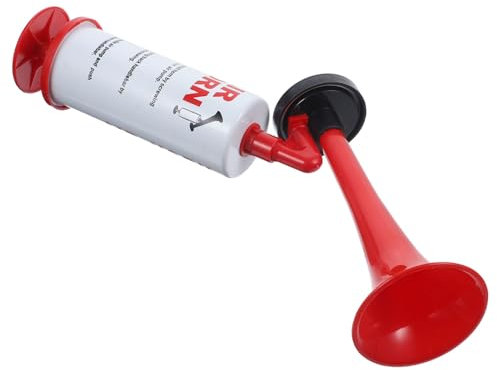 GALPADA Handdruck Drucklufthorn Fußballfan Trommel Abs Material Rot Für Sportveranstaltungen Fußballspiele Feier Und Fanfeiern