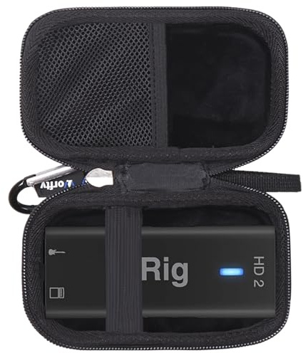 Case for IK Multimedia iRig 2/ HD 2 Guitar Interface Adaptor - Hard Protective Travel Carrying Storage Bag (Case Only) (Black)