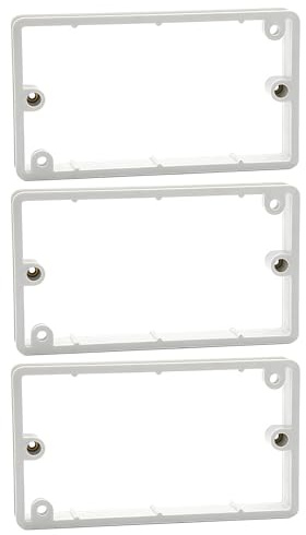 FunnAura 3Pcs 20mm Double Socket Spacer, Electrical Light Switch Spacer Surround for Tiles and Panels (White)