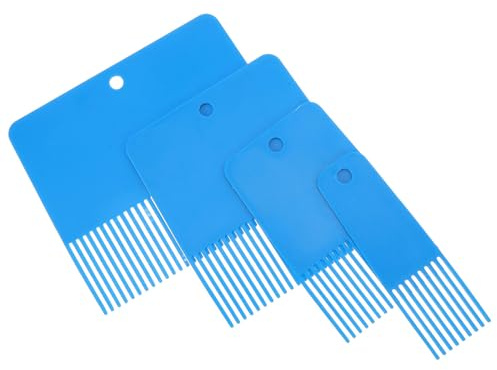 HAMPPLIES 4 pack Texture Paint Comb Tools Fine Tooth Pattern Comb for Abstract Wall Art Drywall Texture Brush Plaster and Concrete Effects Diy Painting Supplies