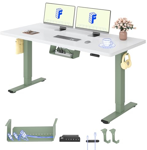 FLEXISPOT Schreibtisch Höhenverstellbar Elektrisch, Dual Motor Ergonomischer Bürotisch mit 25 mm einteiliger Tischplatte 160x80 cm und Kabelmanagement, Memory Funktion & Höhenanzeige