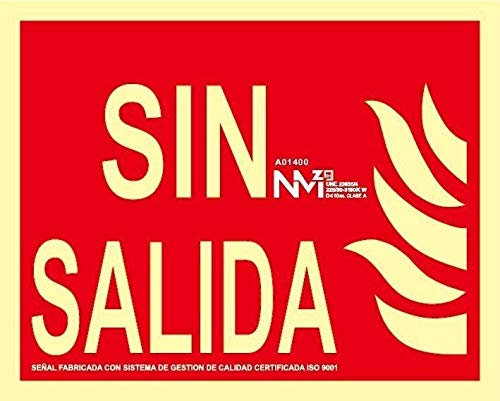 Normaluz NM RD01100 - Señal Sin Salida, 20 x 25 cm, Rojo