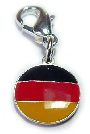 Deutschland Fußball WM EM Charm Echtsilber emailliert Charm Anhänger