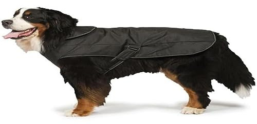 Danish Design Black Harness 2 In 1 Ultimate Rainproof Windproof Machine Washable Dog/Puppy Coat 30 Inch 75 cm