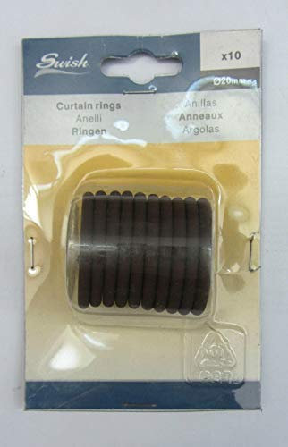 swish Anello Anelli x Tenda con Ganci pinze in Metallo 10 Pz Cioccolato ø 35 mm