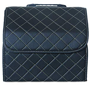 Ergocar Kofferraum Organizer Luxus-PU-Leder Aufbewahrungstasche Organizer Wasserdicht Faltbar Kofferraum-Tasche für Auto/LKW/SUV (Schwarz-S)