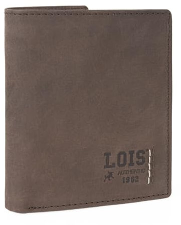 Lois - Carteras para Hombre Elegantes de Alta diseño Moderno. Billeteras para Hombre compactas Estilo clásico Cartera Monedero Funcional., Marron