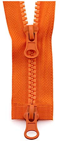 5 N ° 80/90/100/120/150cm resina colorata cerniera cerniere con doppio cursore arancia, 5# 120cm