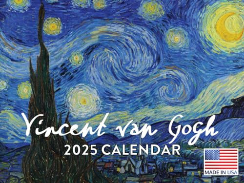 Vincent Van Gogh Kalender 2025 Kunst Monatlicher Wandkalender 12 Monate | Hergestellt in den USA