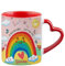 Personalised Butterfly with Rainbow Cloud Art A Hug in a Mug Just for You Coffee Tea Daily use Mug Long Distance,Lockdown, Quarantine Birthday Ceramic Cup Mug.(Red Heart Handle)
