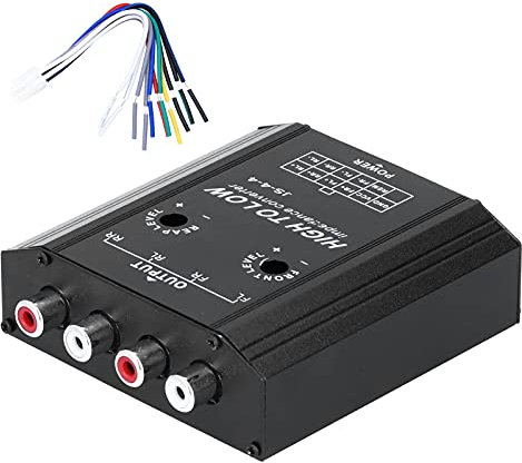 Convertitore o da Alto a Basso, Convertitore o 12V Convertitore di Impedenza o a 4 Canali Linea da Alto a Basso Filtro di Frequenza per Altoparlanti Autoradio Stereo per Auto
