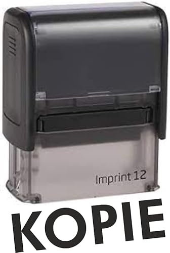 Die Stempel GmbH Selbstfärber Imprint 2 - Lagertextstempel zur Kennzeichnung von Dokumenten, 46 mm lang, Schwarz, Gummi, Rechteckig, Gummistempel