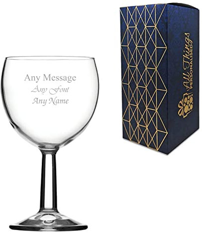 Calice da vino con incisione personalizzabile, 197 ml, qualsiasi messaggio, per ogni occasione come compleanni, matrimoni, Natale, Pasqua, laurea, inciso nel Regno Unito