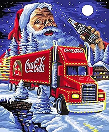 WOWDECOR Diamond Painting Truck Santa Claus Drinks Moon Full Drill, DIY 5D Diamond Art Kit Embroidery Mosaic 30x40cm