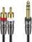 J&D 6.35mm TRS to Dual RCA Audio Cable, Copper Shell Heavy Duty 6.35mm 1/4 inch Male TRS to 2 RCA Male Stereo Audio Y Splitter Cable (4.5 m)
