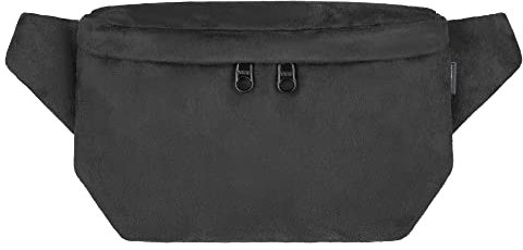 PP-Berlin Bauchtasche, Kunstwildleder schwarz, Eckig, Vegan, Handmade in Berlin für Damen, Herren, Unisex. Hipbag, Crossbody Bag, Schultertasche, Hüfttasche